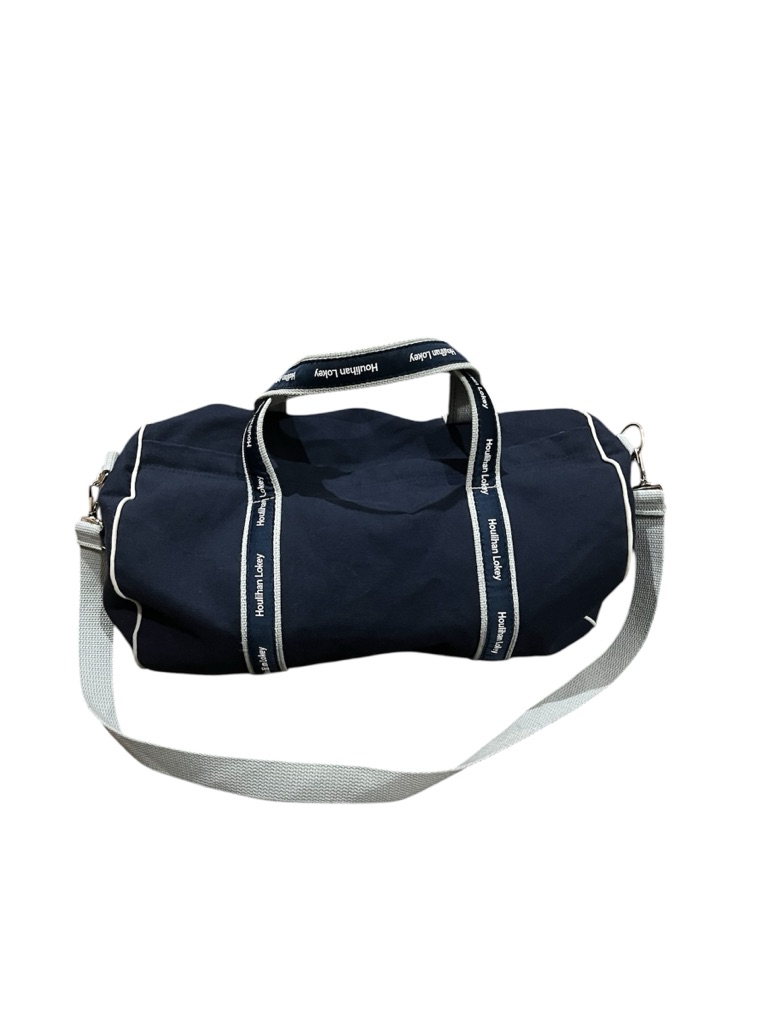 Scarborough And Tweed Navy Blue Canvas Duffel Bag With Gray Strap